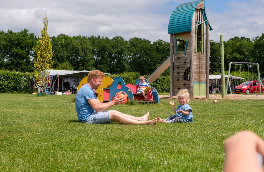 Papa en meisje spelen